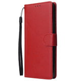 For Samsung A10S A20S Cellphone Cover Mobile Phone Shell Buckle Closure Cards Slots PU Leather Smart Shell with Wallet Overall Protection red