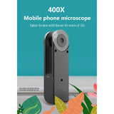 Universal Mobile Phone Universal Microscope Hd Camera Supplementary Light Lens 400X Microscope Camera Lens  black