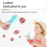 USB Portable UVC Disinfection Stick Sterilization Lamp Germicidal Light for Personal Hygiene Travel  white