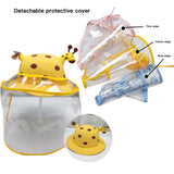 Kids Transparent TPU Detachable Protective Cover Anti-droplets Dustproof Sheild for Casual Hat yellow edge_48-50CM