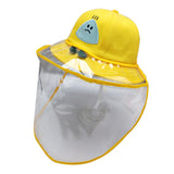 Kids Transparent TPU Detachable Protective Cover Anti-droplets Dustproof Sheild for Casual Hat yellow edge_48-50CM