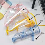 Kids Transparent TPU Detachable Protective Cover Anti-droplets Dustproof Sheild for Casual Hat yellow edge_48-50CM