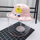 Kids Transparent TPU Detachable Protective Cover Anti-droplets Dustproof Sheild for Casual Hat blue edge_48-50CM