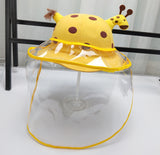 Kids Transparent TPU Detachable Protective Cover Anti-droplets Dustproof Sheild for Casual Hat yellow edge_48-50CM