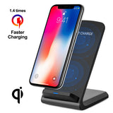 Qi Wireless Fast Charger Charging Pad Stand Dock for Samsung Galaxy S8+ iPhone X 8  black