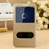 For Samsung Galaxy S8 Plus PU Leather View Window Flip Cover Case Quick Answer Ultra Thin Phone Stand Cases Black