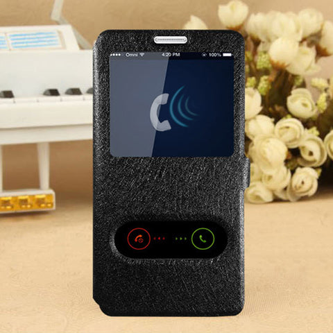 For Samsung Galaxy S8 Plus PU Leather View Window Flip Cover Case Quick Answer Ultra Thin Phone Stand Cases Black