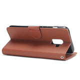 For Samsung J6 2018 PU Cell Phone Case Non-slip Shockproof Protective Case with Card Slot  black