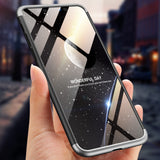 For Redmi 7A Ultra Slim PC Back Cover Non-slip Shockproof 360 Degree Full Protective Case Silver black silver