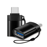 USB C Adapter Type C Adapter USB 3.0 OTG Aluminum Alloy Converter with Keychain gold
