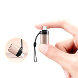 USB C Adapter Type C Adapter USB 3.0 OTG Aluminum Alloy Converter with Keychain gold