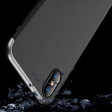 For Redmi 7A Ultra Slim PC Back Cover Non-slip Shockproof 360 Degree Full Protective Case Silver black silver
