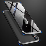 For Redmi 7A Ultra Slim PC Back Cover Non-slip Shockproof 360 Degree Full Protective Case Silver black silver