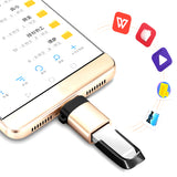 USB C Adapter Type C Adapter USB 3.0 OTG Aluminum Alloy Converter with Keychain gold