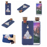 For Redmi 8/8A/5/Note 8T Mobile Phone Case Cute Cellphone Shell Soft TPU Cover with Cartoon Pig Duck Bear Kitten Lovely Pattern Royal blue