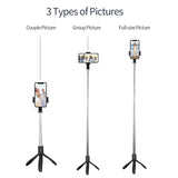 Selfie Stick Tripod Monopod Bluetooth Wireless Remote Mini Selfie Stick for Xiaomi/Honor Smartphone for iPhone black
