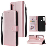 For Redmi NOTE 8 PU Leather Front Putton Protective Phone Case with 3 Cards Bracket Gold