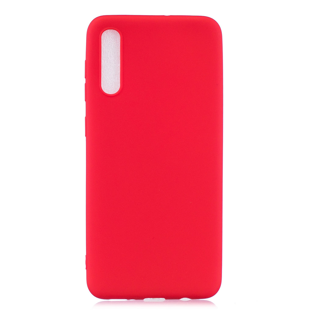 For Samsung A50 Lovely Candy Color Matte TPU Anti-scratch Non-slip Protective Cover Back Case red