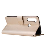 For Redmi NOTE 8 PU Leather Front Putton Protective Phone Case with 3 Cards Bracket Gold