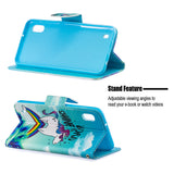 For Samsung A10/A20/A30 Smartphone Case PU Leather Wallet Design Cellphone Cover with Card Holder Stand Available Rainbow horse