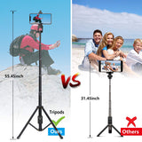 Selfie Stick Tripod Extendable Camera Tripod for Cellphone Wireless Remote for Apple & Android iPhone 8 X Plus Samsung Galaxy S9 Note8 black