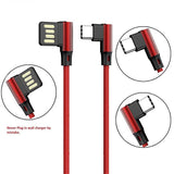 L Shaped Angle Head Type-C Charging Cable Data Transmission Cable Adapter 3 Meter for Phone red