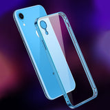 For iPhone X/XS/XR/XS Max Mobile Phone shell Square Transparent electroplating TPU Cover Cell Phone Case blue