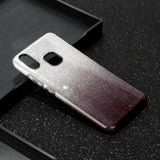 For VIVO Y91/Y93/Y95 with hole/V17/S1 Pro/Y95 Phone Case Gradient Color Glitter Powder Phone Cover with Airbag Bracket black
