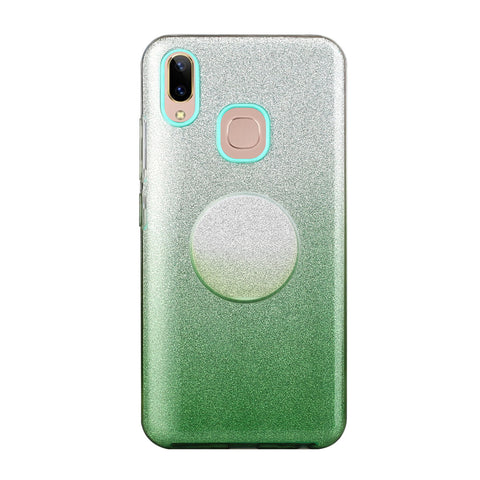 For VIVO Y91/Y93/Y95 with hole/V17/S1 Pro/Y95 Phone Case Gradient Color Glitter Powder Phone Cover with Airbag Bracket green