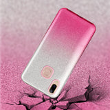 For VIVO Y91/Y93/Y95 with hole/V17/S1 Pro/Y95 Phone Case Gradient Color Glitter Powder Phone Cover with Airbag Bracket Pink