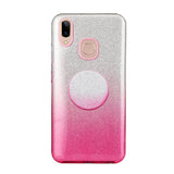 For VIVO Y91/Y93/Y95 with hole/V17/S1 Pro/Y95 Phone Case Gradient Color Glitter Powder Phone Cover with Airbag Bracket Pink