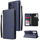 For OPPO Realme 5 Rro Cellphone Cover Buckle Closure Cards Holder Wallet Design Stand Function PU Leather Smart Shell Overall Protection  blue
