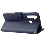For OPPO Realme 5 Rro Cellphone Cover Buckle Closure Cards Holder Wallet Design Stand Function PU Leather Smart Shell Overall Protection  blue