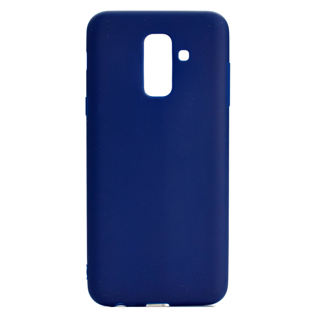 for Samsung A6 plus 2018 Lovely Candy Color Matte TPU Anti-scratch Non-slip Protective Cover Back Case Navy