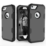 For iPhone 6/6S PC+ Silicone 2 in 1 Hit Color Tri-proof Shockproof Dustproof Anti-fall Protective Cover Back Case black