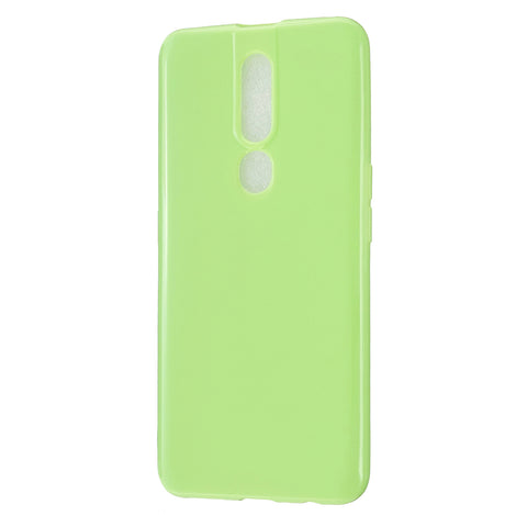 For OPPO F11/F11 Pro Cellphone Cover Glossy TPU Simple Profile Bumper Protective Mobile Phone Case Fluorescent green
