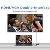 USB 3.0 to for HDMI + VGA HD Display Adapter Support for MAC Windows System black
