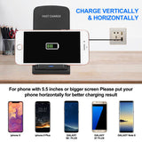 Qi Wireless Fast Charger Charging Pad Stand Dock for Samsung Galaxy S8+ iPhone X 8  white