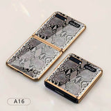 For Samsung Galaxy Z flip Foldable Cellphone Shell Electroplated Painted Folding Phone Case A19 carbon fiber pattern