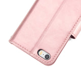 For iPhone 5/5S/SE PU Cell Phone Case Protective Leather Cover with Buckle & 9 Card Position & Lanyard & Bracket Mint color