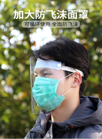 Full Face Dust-Proof Transparent Mask Anti-Droplet Kitchen Cooking Visor Shield Transparent_Approximately 25 * 20cm