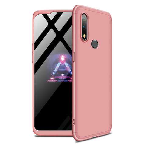 For Oppo Realme 3 pro Ultra Slim PC Back Cover Non-slip Shockproof 360 Degree Full Protective Case Rose gold
