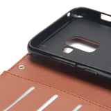 For Samsung J6 2018 PU Cell Phone Case Non-slip Shockproof Protective Case with Card Slot  blue