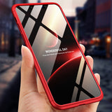 For Redmi 7A Ultra Slim PC Back Cover Non-slip Shockproof 360 Degree Full Protective Case red