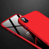 For Redmi 7A Ultra Slim PC Back Cover Non-slip Shockproof 360 Degree Full Protective Case red