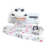 For Redmi Note 8/8T/8 Pro Cellphone Case Mobile Phone Shell Shockproof TPU Cover with Cartoon Cat Pig Panda Coin Purse Lovely Shoulder Starp  White