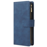 For Samsung A71 Case Smartphone Shell Precise Cutouts Zipper Closure Wallet Design Overall Protection Phone Cover  Blue