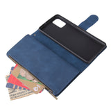 For Samsung A71 Case Smartphone Shell Precise Cutouts Zipper Closure Wallet Design Overall Protection Phone Cover  Blue