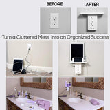 Socket Shelf Multi-function Power Outlet Shelf with Usb Ports Storage Holder white_U.S. regulations
