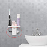 Socket Shelf Multi-function Power Outlet Shelf with Usb Ports Storage Holder white_U.S. regulations